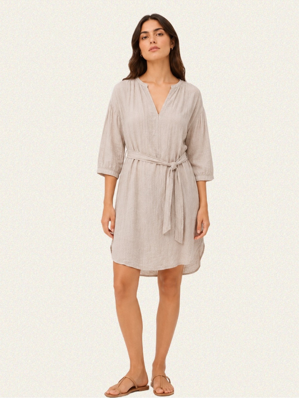 H&M Tie-Waist Muslin Cotton Dress